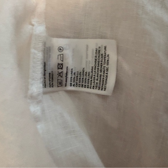 H&M White Oversized Notched Collar Crop Top - Picture 5 of 5